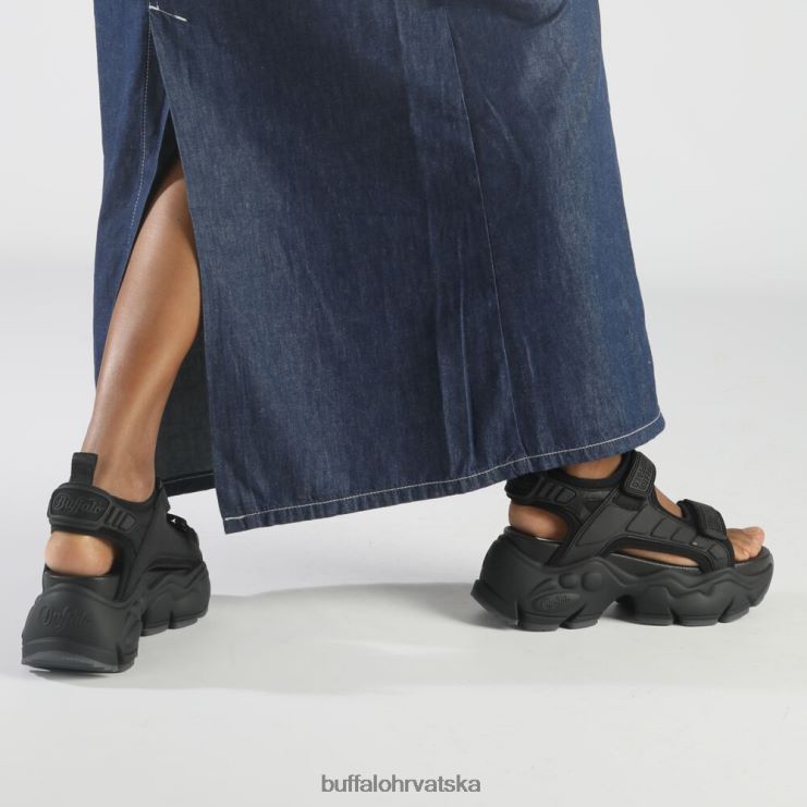 crno Buffalo binary track sandala s platformom veganska |sandale TDD6T80
